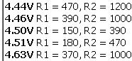 Getting 4.5V from an LM317T voltage regulator - selecting R1 and R2