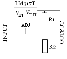 LM317T Voltage Regulation Circuit
