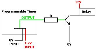 Use mains timer to switch a low voltage relay