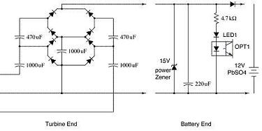 Three phase wind turbine voltage multiplier