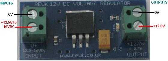 Connecting up the REUK 12 Volt DC voltage regulator