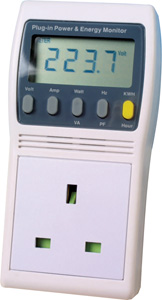 UK 240V Plug in Mains Power and Energy Monitor