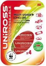 UniRoss 4 x AA Longlife Hybrio Rechargeable Batteries