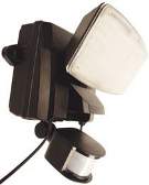 Solar powered LED floodlight with PIR motion sensor