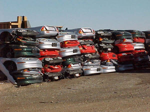 Crushed EV1 electric cars